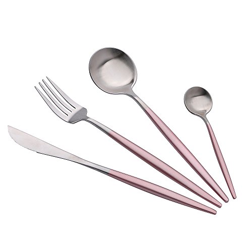 Fanxing Useful Tool Portugal Style Stainless flatware Fork Spoon Cutlery tableware 4 Pcs Sets (F)