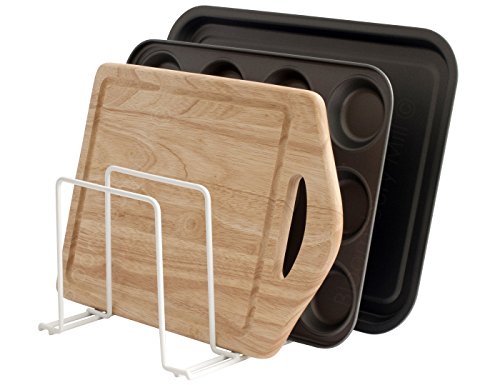 Bloomsbury Mill – Baking Sheet, Tray & Chopping Board Rack – Pan Holder Storage – Kitchen Organiser – White