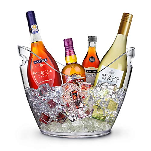 YOBANSA® 8L Clear Ice Bucket Champagne Bucket Wine Bucket,Large Ice Bucket, Kitchen Fruits and Vegetable Storage Container (Acrylic 03)