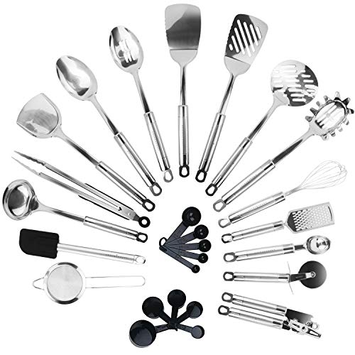 KRONENKRAFT 26 Piece Stainless Steel kitchen utensils Set, Kitchen accessories,cooking set, Cooking accessories set