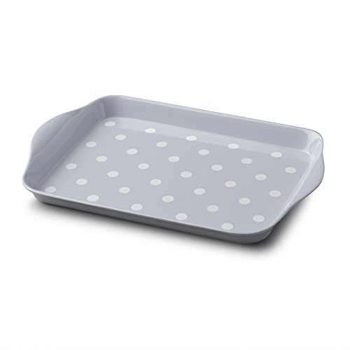 Zeal Mini Serving Tray, Dotty Design 18cm x 14cm French Grey