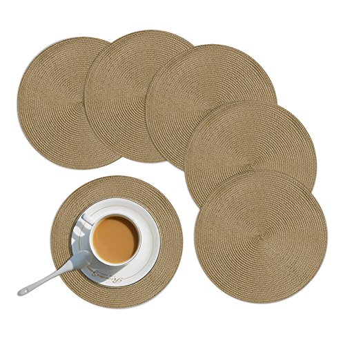 Homcomodar Round Placemats Sets of 6 Round Table Place Mats Sets Round